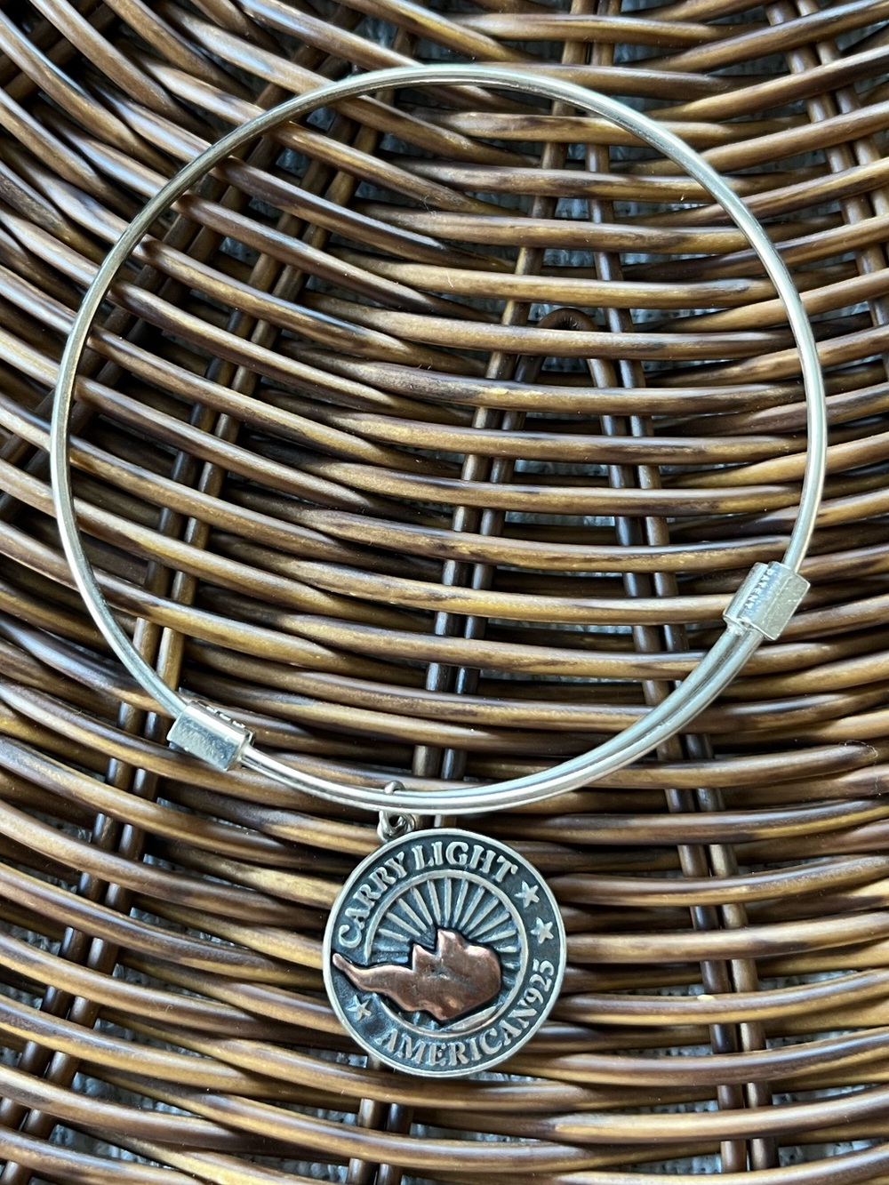 Alex and Ani Two-Tone 'Carry Light America' Liberty Copper Bangle